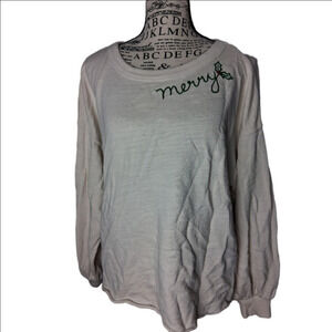 Universal Thread Cream Sweatshirt "Merry" Detail Medium